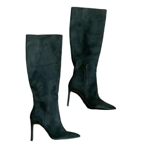 Open Edit Boots knee high faux suede black size 9 - Picture 2 of 6